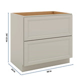 J&K Pebble B6 Base w/2 Drawers - 36" W