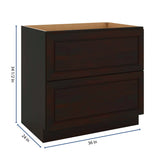 J&K Espresso K8 Base w/2 Drawers - 36" W