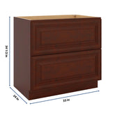 J&K Mahogany J5 Base w/2 Drawers - 36" W