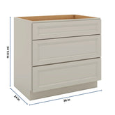 J&K Pebble B6 Base w/3 Drawers - 36" W