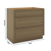 J&K Hazel H8 Base w/3 Drawers - 36" W