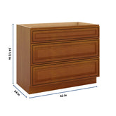 J&K Mocha Glazed K10 Base w/3 Drawers - 42" W