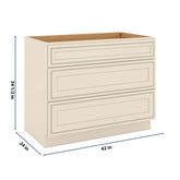 J&K Pearl Glazed H9 Base w/3 Drawers - 42" W