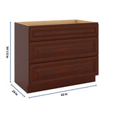 J&K Mahogany J5 Base w/3 Drawers - 42" W