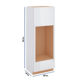 Modernform Cabinet Gloss White 30" W X 84" H X 24" D Tall Double Oven Cabinet