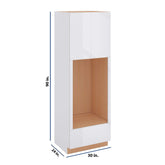 Modernform Cabinet Gloss White 30" W X 90" H X 24" D Tall Double Oven Cabinet
