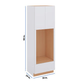 Modernform Cabinet Matte White 30" W X 90" H X 24" D Tall Double Oven Cabinet