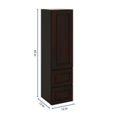 J&K Espresso K8 Vanity Counter Linen 12" W x 45" H x 12" D