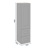 J&K Castle Grey S5 Vanity Counter Linen 12" W x 45" H x 12" D