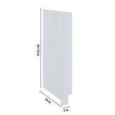 J&K White Shaker S8 Dishwasher Panel w/Return Filler 3" W x 34 1/2" H x 24" D