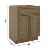 J&K Hazel H8 Vanity Base Sink Door/False Drawer 24" W x 33" H x 21" D