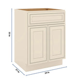 J&K Pearl Glazed H9 Vanity Base Sink Door/False Drawer 24" W x 33" H x 21" D