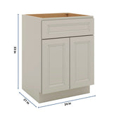 J&K Pebble B6 Vanity Base Sink Door/False Drawer 24" W x 33" H x 21" D