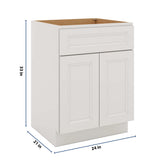 J&K Pure B5 Vanity Base Sink Door/False Drawer 24" W x 33" H x 21" D