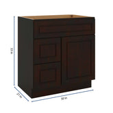 J&K Espresso K8 Vanity Sink Combo 30" W x 33" H x 21" D