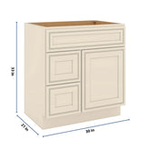 J&K Pearl Glazed H9 Vanity Sink Combo 30" W x 33" H x 21" D