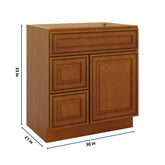 J&K Mocha Glazed K10 Vanity Sink Combo 30" W x 33" H x 21" D