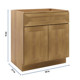 J&K Butterscotch B8 Vanity Base Sink Door/False Drawer 30" W x 33" H x 21" D