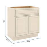 J&K Pearl Glazed H9 Vanity Base Sink Door/False Drawer 30" W x 33" H x 21" D