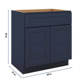 J&K Naval B7 Vanity Base Sink Door/False Drawer 30" W x 33" H x 21" D