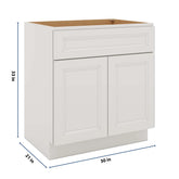 J&K Pure B5 Vanity Base Sink Door/False Drawer 30" W x 33" H x 21" D