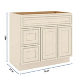 J&K Pearl Glazed H9 Vanity Sink Combo 36" W x 33" H x 21" D