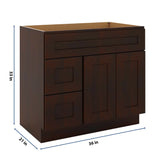 J&K Java Coffee S1 Vanity Sink Combo 36" W x 33" H x 21" D