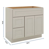 J&K Pebble B6 Vanity Sink Combo 36" W x 33" H x 21" D