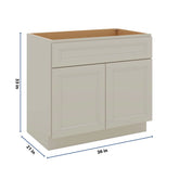 J&K Pebble B6 Vanity Base Sink Door/False Drawer 36" W x 33" H x 21" D