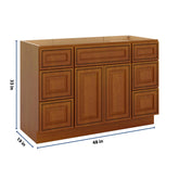 J&K Mocha Glazed K10 Vanity Sink Combo 48" W x 33" H x 21" D