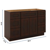 J&K Java Coffee S1 Vanity Sink Combo 48" W x 33" H x 21" D