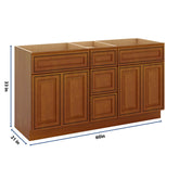 J&K Mocha Glazed K10 Vanity Sink Combo 60" W x 33" H x 21" D