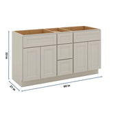 J&K Pebble B6 Vanity Sink Combo 60" W x 33" H x 21" D