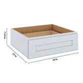 J&K White Shaker S8 24" W x 7-1/2" H or 8-1/2" H Knee Drawer
