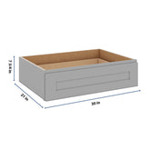 J&K Castle Grey S5 30" W x 7-1/2" H or 8-1/2" H Knee Drawer
