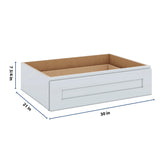 J&K White Shaker S8 30" W x 7-1/2" H or 8-1/2" H Knee Drawer