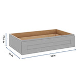 J&K Castle Grey S5 36" W x 7-1/2" H or 8-1/2" H Knee Drawer