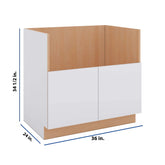 Modernform Cabinet Matte White 36" W X 34 1/2" H X 24" D Farm Sink Base Cabinet