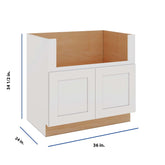 Modernform Cabinet White Shaker 36" W X 34 1/2" H X 24" D Farm Sink Base Cabinet