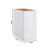 Modernform Cabinet Gloss White 12" W X 24" H X 21" D Vanity Floating Full Height Single Door Cabinet