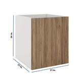 Modernform Cabinet Walnut 21" W X 24" H X 21" D Vanity Floating Full Height Single Door Cabinet