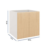 Modernform Cabinet Natural Oak 24" W X 24" H X 21" D Vanity Floating Full Height Double Door Cabinet