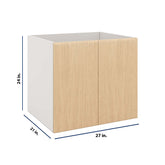 Modernform Cabinet Natural Oak 27" W X 24" H X 21" D Vanity Floating Full Height Double Door Cabinet
