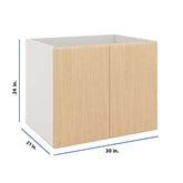 Modernform Cabinet Natural Oak 30" W X 24" H X 21" D Vanity Floating Full Height Double Door Cabinet