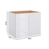 Modernform Cabinet Gloss White 30" W X 24" H X 21" D Vanity Floating Full Height Double Door Cabinet