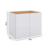 Modernform Cabinet Matte White 30" W X 24" H X 21" D Vanity Floating Full Height Double Door Cabinet