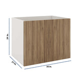 Modernform Cabinet Walnut 30" W X 24" H X 21" D Vanity Floating Full Height Double Door Cabinet