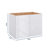 Modernform Cabinet Gloss White 33" W X 24" H X 21" D Vanity Floating Full Height Double Door Cabinet