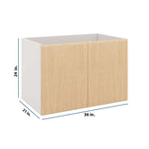 Modernform Cabinet Natural Oak 36" W X 24" H X 21" D Vanity Floating Full Height Double Door Cabinet