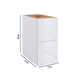 Modernform Cabinet Gloss White 12" W X 24" H X 21" D Vanity Floating Drawers Cabinet